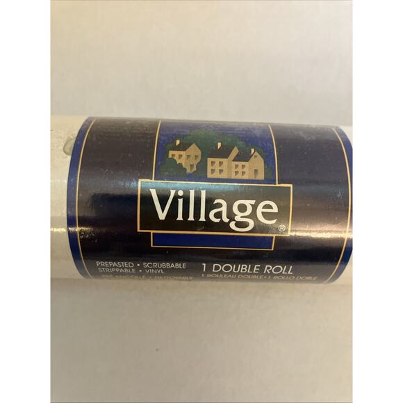 Village wallpaper double roll 5802533 green scroll beige. New Sealed Run‎ 19. ￼ - Picture 5 of 9